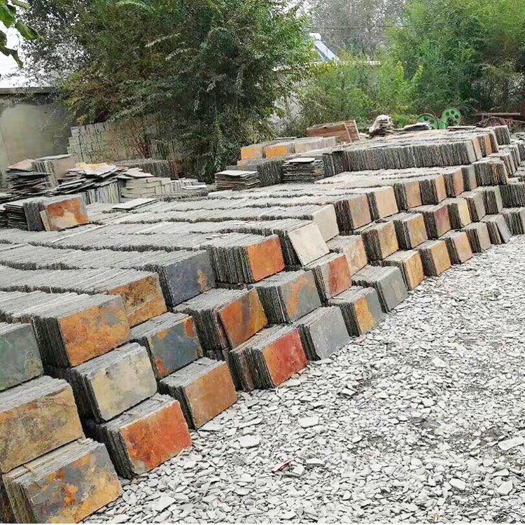 Natural Stone Rusty Roofing Slate Tiles with Holes