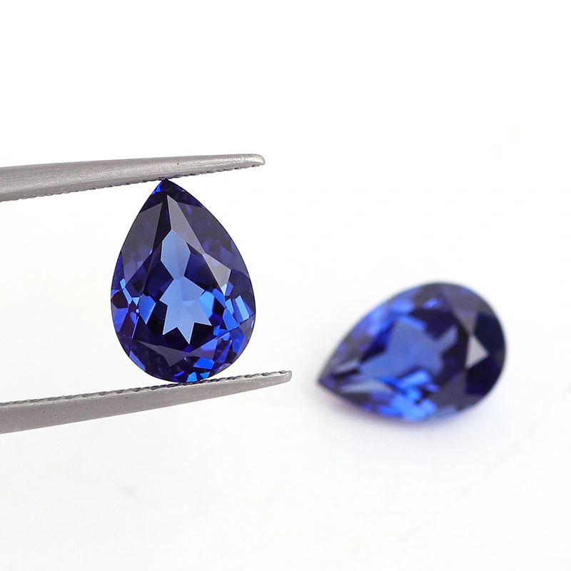 Hot Sale Pear Cut Lab Grown Gemstone Blue Sapphire High Quality Synthetic Sapphire Loose Stone for Making Jewelry